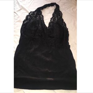 SOLD. Black Lace Halter Top